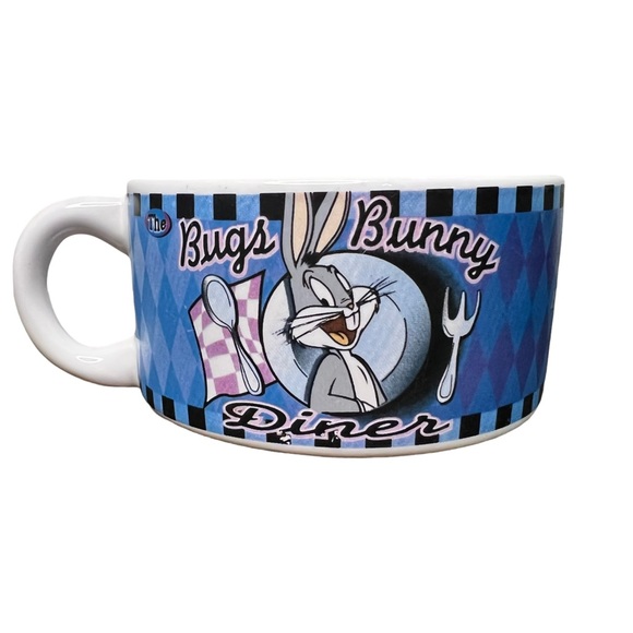 WARNER BROS Looney Tunes 1998 The Bugs Bunny and Daffy Diner Coffee/Soup Mug/Cup - Picture 7 of 12
